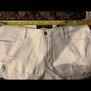 Hollister white denim shorts